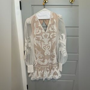 Karen Millen Sheer White Embroidered Blouse